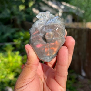 Rare Mystical Purple Labradorite Anatomical heart