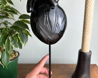 Hand crafted Obsidian Heart Display (Mexico)