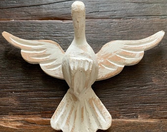 Holy Spirit of God 4” Wall trinity Dove statue - Wood 100% handmade