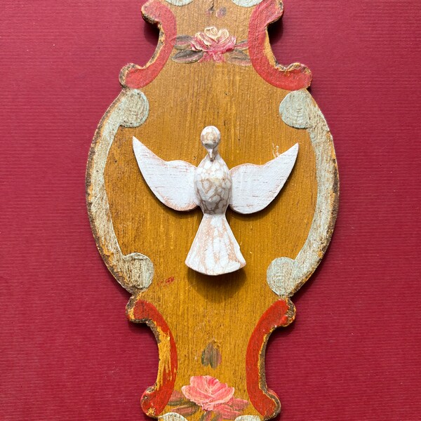 Holy Spirit of God 7” Wall decor, trinity Dove statue, Wood plaque handmade.