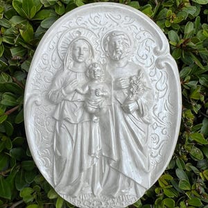 Handmade Holy Family Resin Figurine: Catholic Home Decor, USA Made