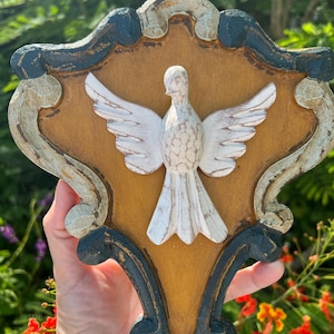 9.5” Holy Spirit Dove Wall Art Handmade Christian Wood Plaque Faith Gift