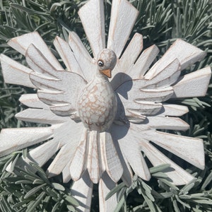 Holy Spirit Wall Art 7.5”  Hand-Carved Trinity Dove with Rays Wood Statue Catholic Gift Faith Decor