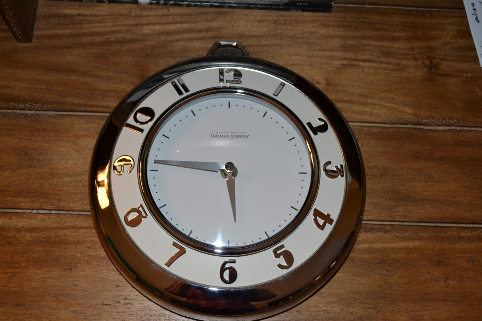 Thomas O'Brien Vintage Modern wall clock silver polished Etsy