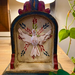 Oratory Religious Niche  Holy Spirit Handmade Oratory Wood Baroque Style Handmade Shrine Housewarming gift Hostess Special Gift for Mom
