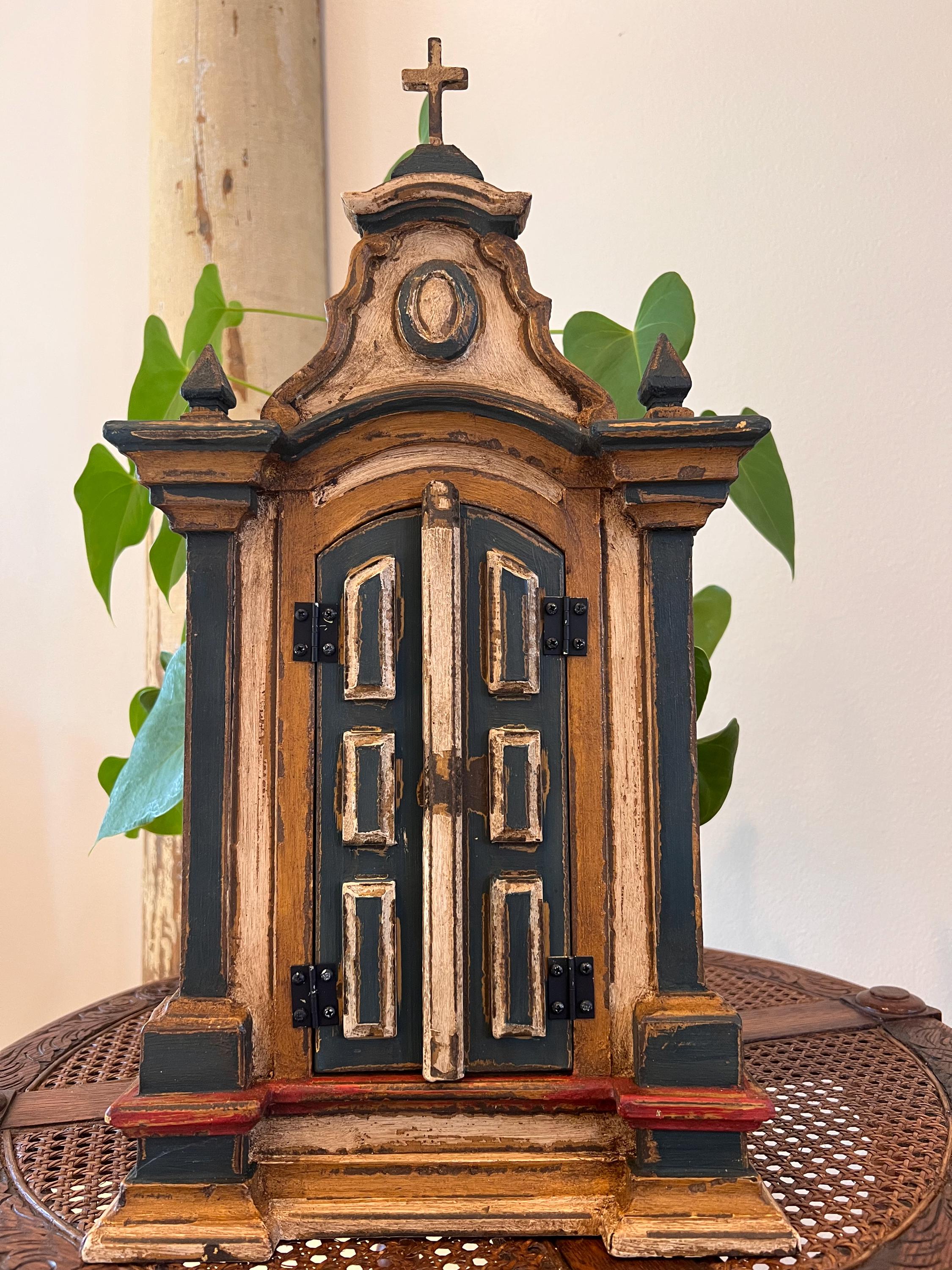 Handmade Vintage Wood Oratory | Rustic Catholic Home Altar, Sacred Wall ...