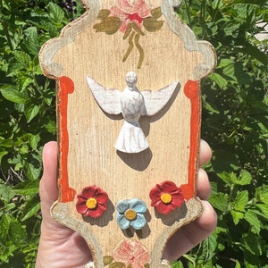 Holy Spirit of God 7 1/2” Wall trinity Dove statue - Wall plaque - Wood Art 100% handmade
