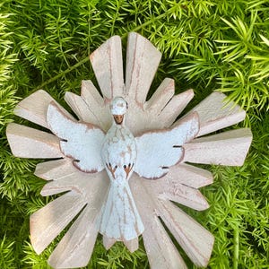 Holy Spirit Wall Art 4.5” Hand-Carved Trinity Dove  Catholic Christian Decor Christian Gift Lightweight Faith Plaque