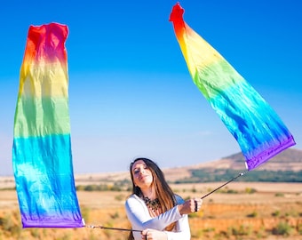 Flag Poi Rainbow Silk