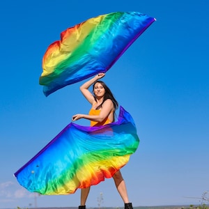 Flag Poi -  silk halfcurcle flag poi