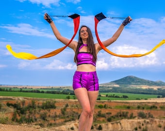 Silk Tail Wind Poi: Flow Art Ribbon for Spinning & Dance