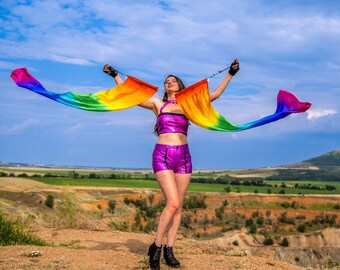 Flag Poi Rainbow Plus