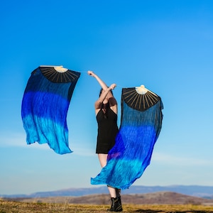 Pair silk fans and Poi 1.5 m