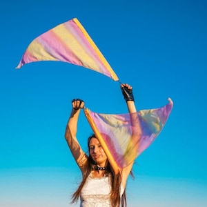 Flag Poi Pair  "Banana dream"