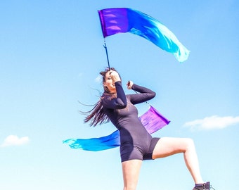 Silk Flag Poi Pair – Handmade for Flow Arts, Dance, Fire Performance