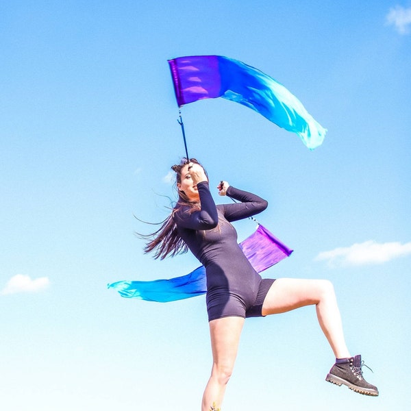 Paire de drapeaux en soie Poi + LIVRAISON GRATUITE