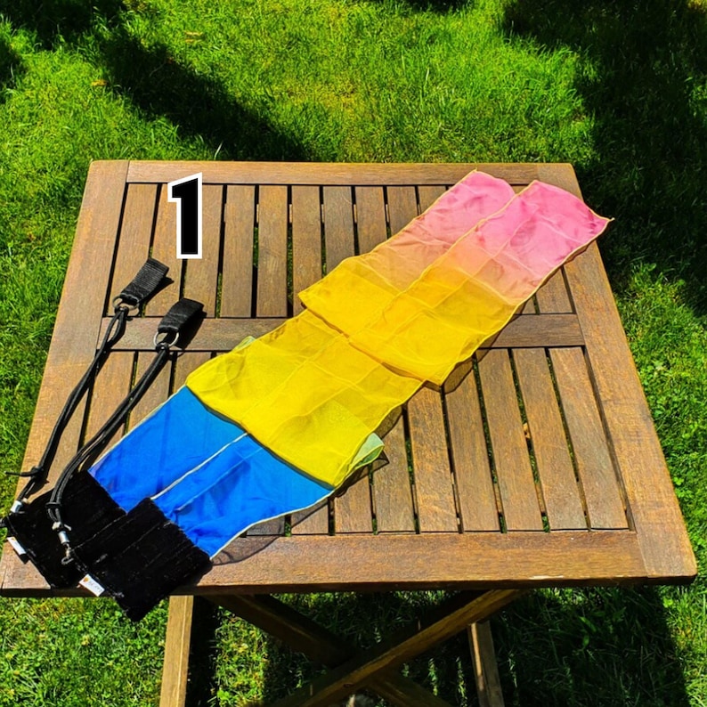 Rainbow and multi-color wind poi for beginners and professional flow artists