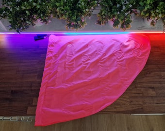 UV reflective Pair Pink Flag Poi + FREE SHIPPING