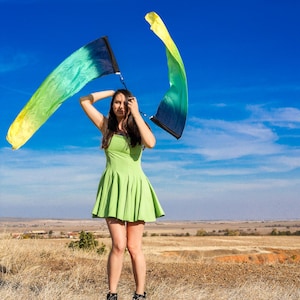 Silk Flag Poi för spinning: Livfulla färger, nybörjarvänlig - amerikansk importskatt ingår