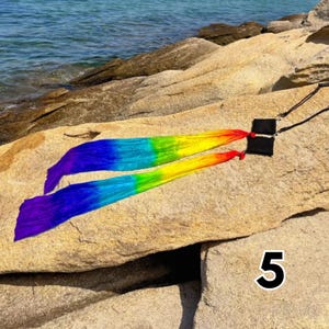 Soft and lightweight wind poi spinning gracefully, perfect gift for dancers and flow artists