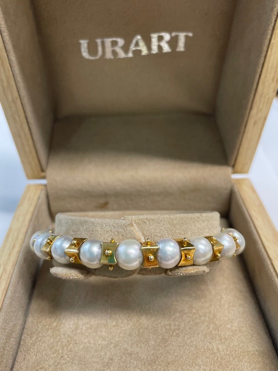 18K yellow gold and pearl bracelet by Urart - image 5