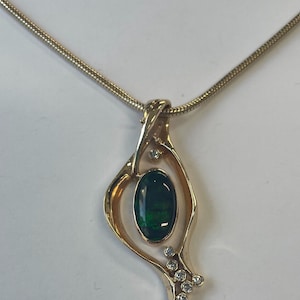 Richard Kimball 14K Gold schwarz Boulder Opal Anhänger an Kette