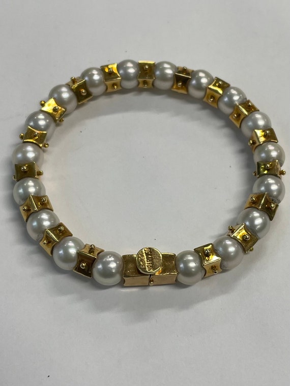 18K yellow gold and pearl bracelet by Urart - image 2