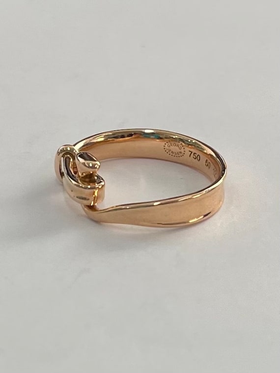 18K rose gold Georg Jensen Torun hook ring design… - image 2