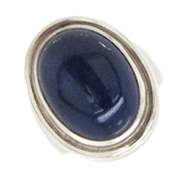 Sterling silver lapis lazuli ring by Harald Nielsen for Georg Jensen