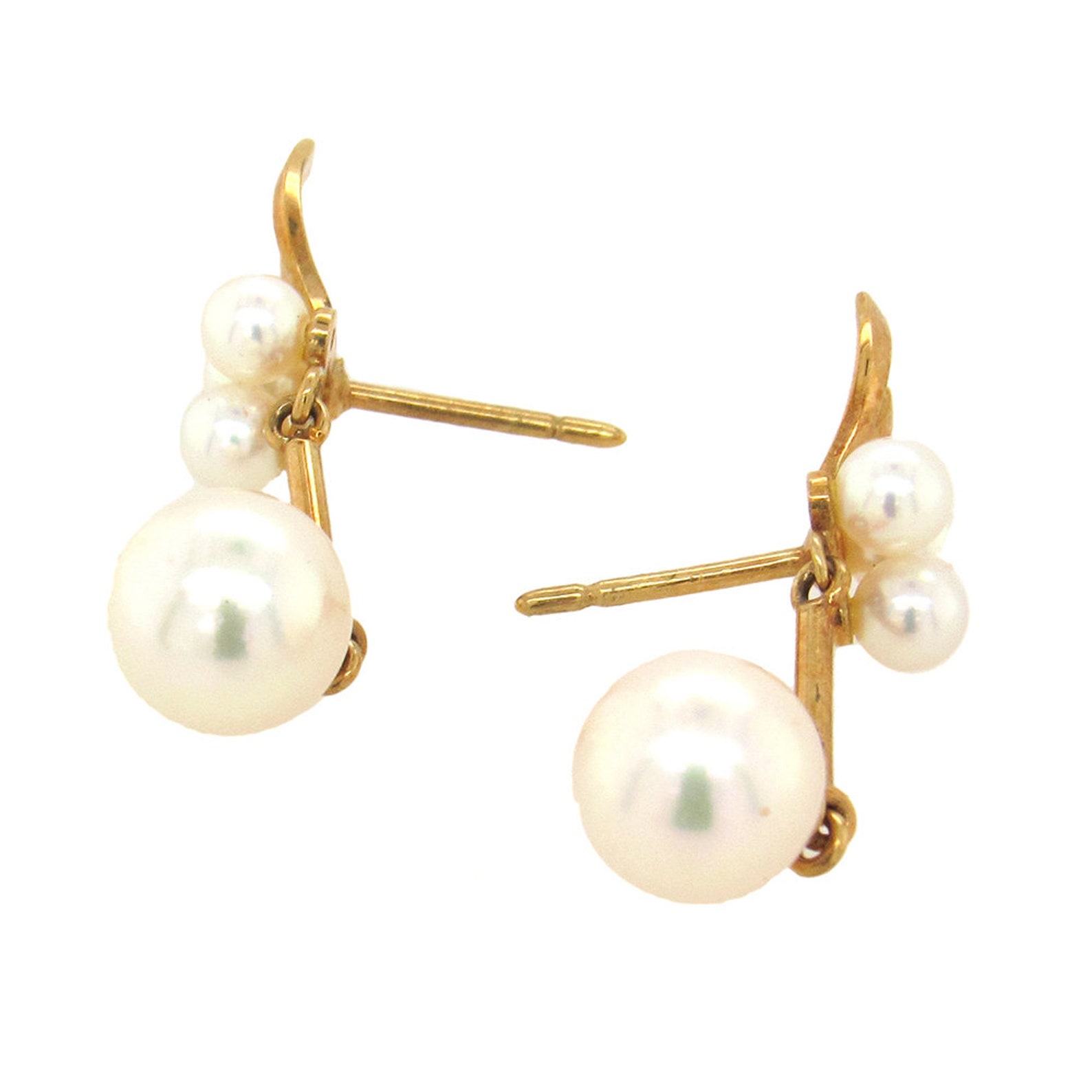 18K gold Mikimoto pearl earrings | Etsy