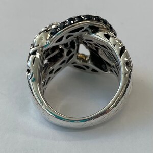 Sterling silver and 14K white gold ring by Charles Krypell with black sapphires image 3