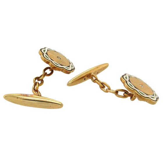 Antique 18K gold with enamel cufflinks - image 3