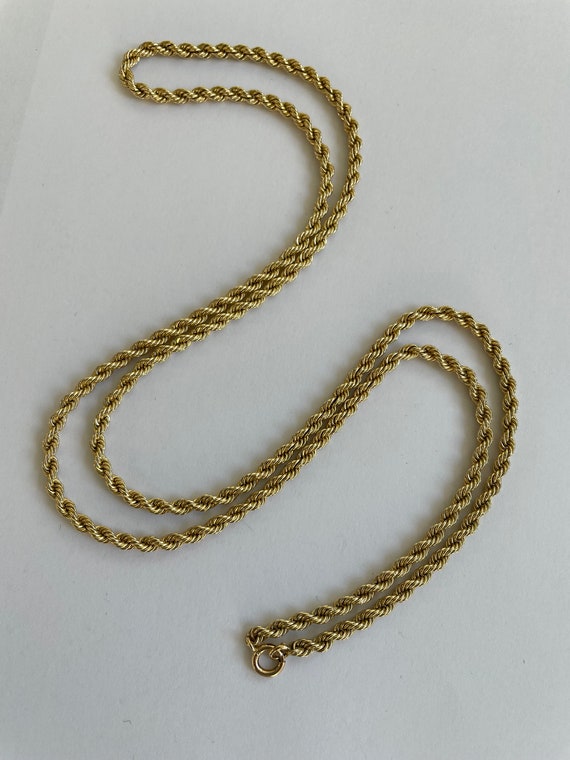 14K yellow gold 26 inch rope chain