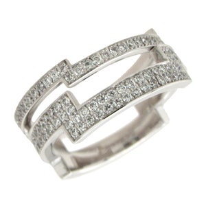 Set of 2 rings by Georg Jensen in 18K white gold with diamonds