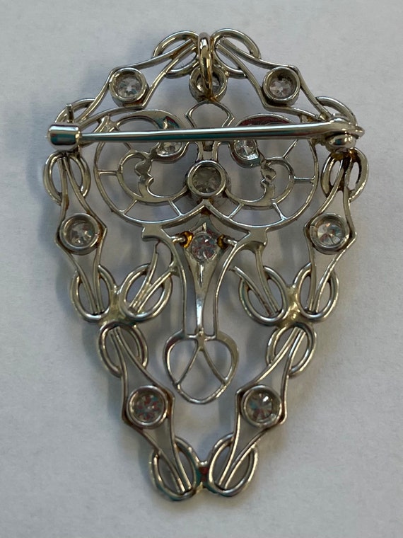 Platinum diamond Edwardian brooch/pendant - image 3