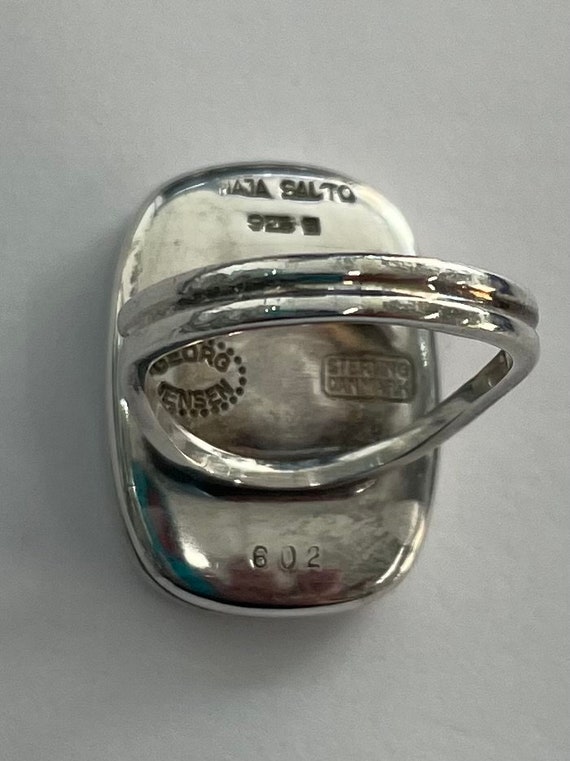 Sterling silver enamel ring by Naja Salto for Geo… - image 3