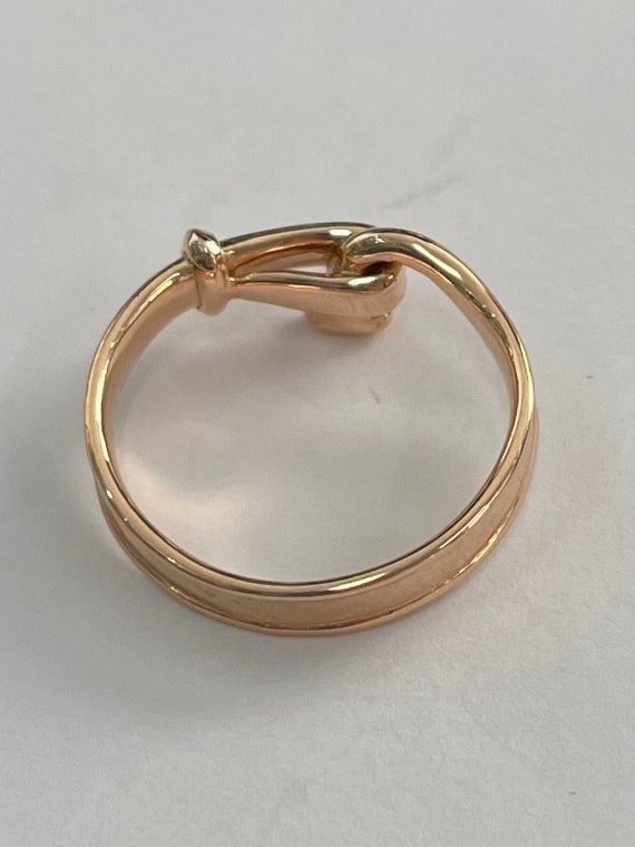 18K rose gold Georg Jensen Torun hook ring design… - image 4