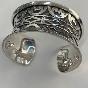 Sterling silver Indonesian cuff bracelet