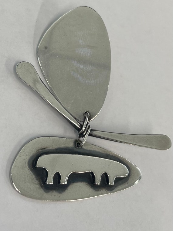 Sterling silver "primitivism" brooch by Ed Wiener