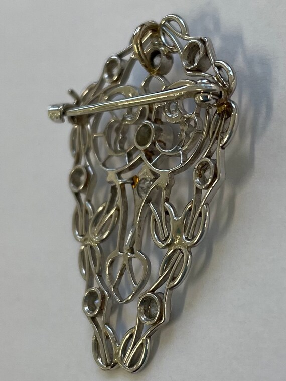 Platinum diamond Edwardian brooch/pendant - image 4