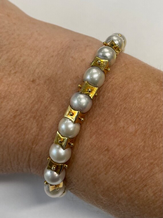18K yellow gold and pearl bracelet by Urart - image 4