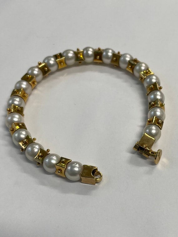 18K yellow gold and pearl bracelet by Urart - image 3