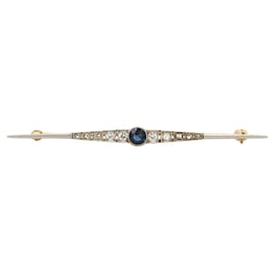 Antique sapphire and diamond bar pin