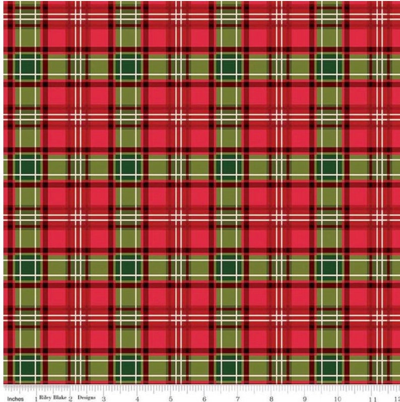 Christmas Plaid Fabric Red and Green Plaid Fabric Christmas Etsy