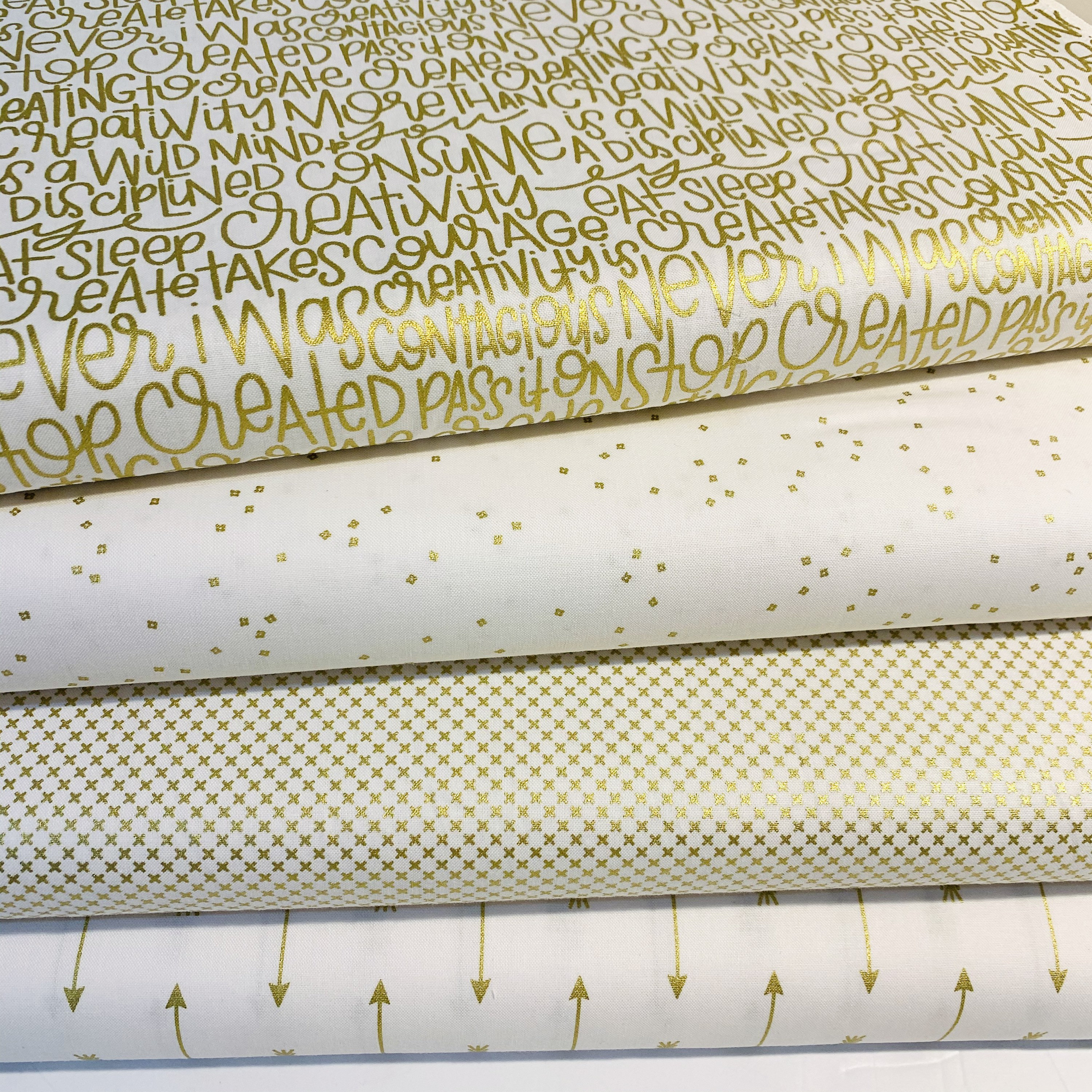 Gold Fabric Bundle Gold and White Fabric Bundle Metallic Etsy