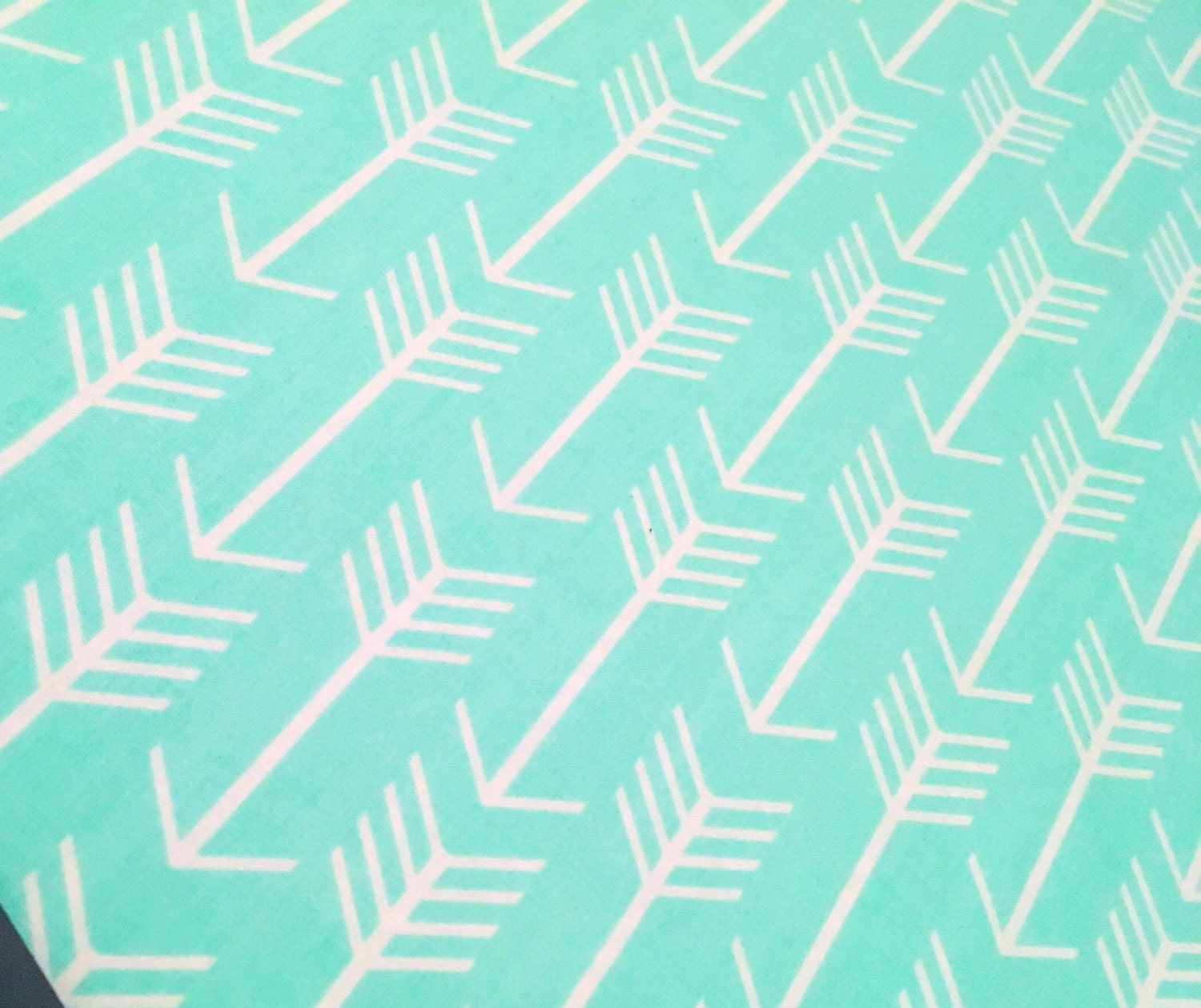 Mint Arrow Fabric Cool Mint Geo Arrow Fabric 100 Cotton Etsy