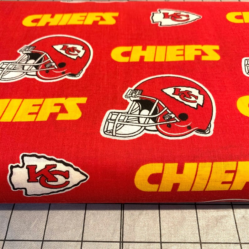 Chiefs Cotton Fabric Kansas City Chiefs Cotton Fabric Extra Etsy