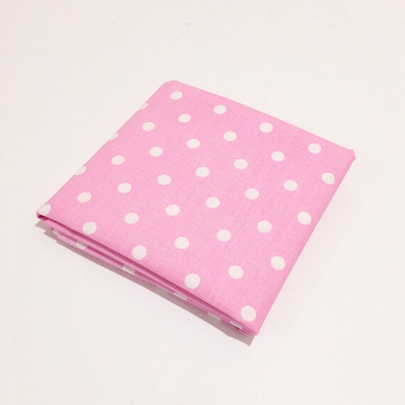 Pink And White Polka Dot Fabric White Dots On Light Pink Etsy