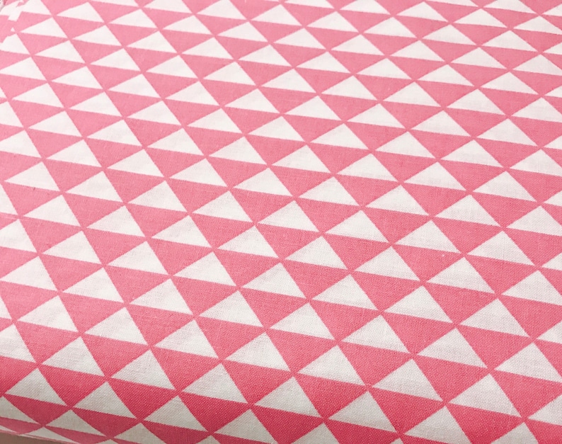 Pink Triangle Fabric Pink Geometric Fabric Pink Modern Etsy