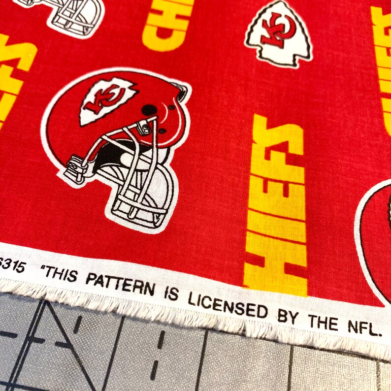 Chiefs Cotton Fabric Kansas City Chiefs Cotton Fabric Extra Etsy